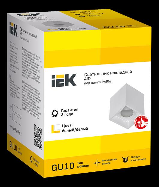 LIGHTING Светильник 4112 накладной потолочный под лампу GU10 белый пластик IEK фото 2