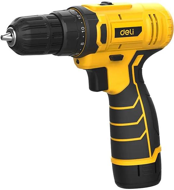 Дрель-шуруповерт аккумуляторная Deli DL-DZ12-4A2 (1 АКБ*2Ач+ЗУ, 12В, 30Нм, коробка) фото 1