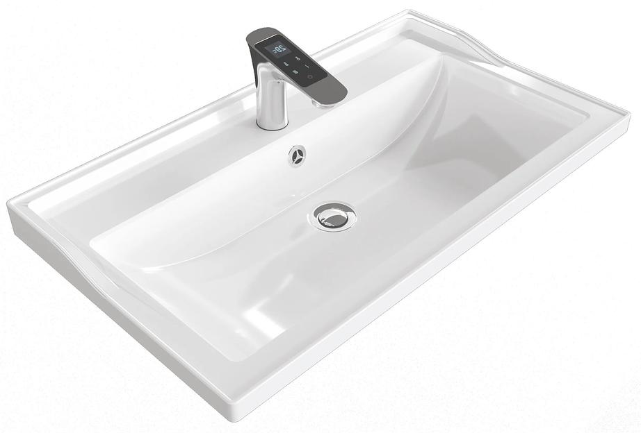 Раковина для ванной полувстраиваемая Uperwood Family 100 см, прямоугольная, белая фото 5
