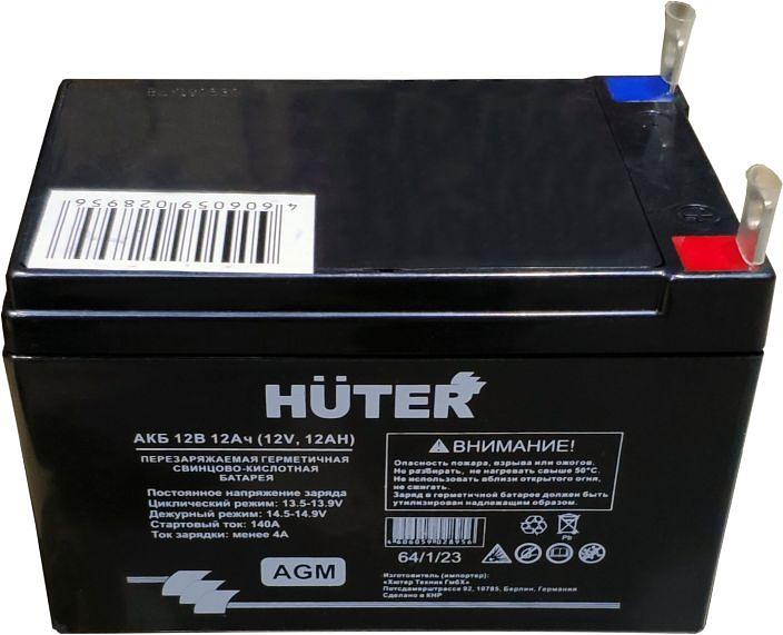 Батарея аккумуляторная Huter 64/1/23 12В 12Ач SLA фото 2