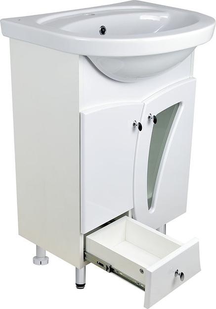 Тумба Ирэн 58 DORATIZ 9912.437, белая, под умывальник Интакт с ящиком фото 3