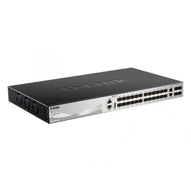 D-Link DGS-3130-30S/B1A PROJ Управляемый L3 стекируемый коммутатор с 24 портами 1000Base-X SFP, 2 портами 10GBase-T и 4 портами 10GBase-X SFP+ фото 1