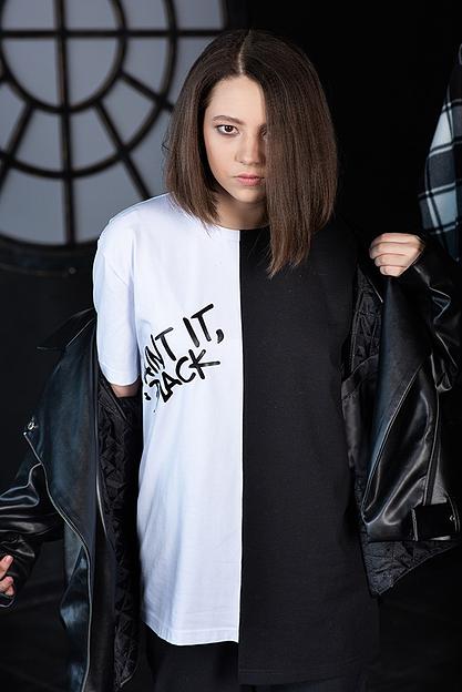 Чёрно-белая футболка унисекс с принтом Paint It, Black ОПТ фото 2