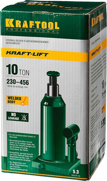 KRAFTOOL KRAFT-LIFT, 10 т, 230 - 460 мм, бутылочный гидравлический домкрат (43462-10) фото 10