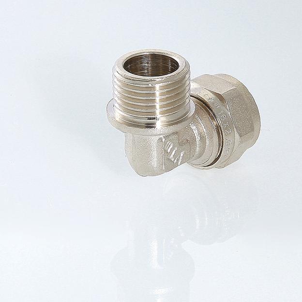 Обжимной фитинг-угольник с переходом на наружную резьбу опт фото 7