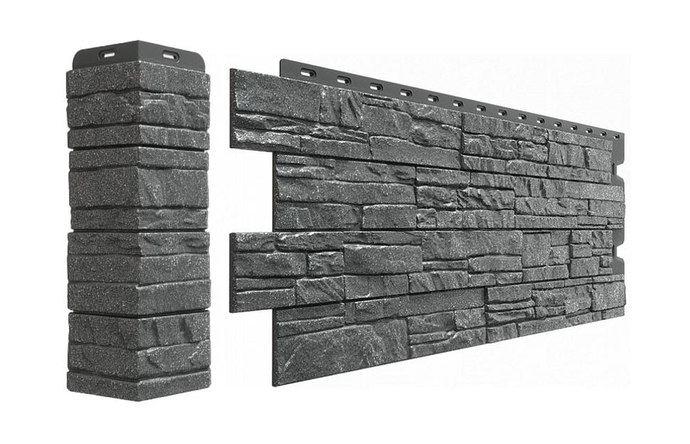 Фасадная панель Döcke «Stein» цвет антрацит ОПТ фото 1