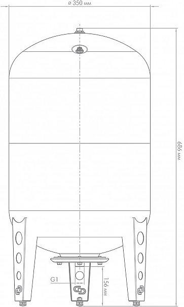 Гидроаккумулятор Джилекс В 50 50л 8бар голубой (7054) фото 5