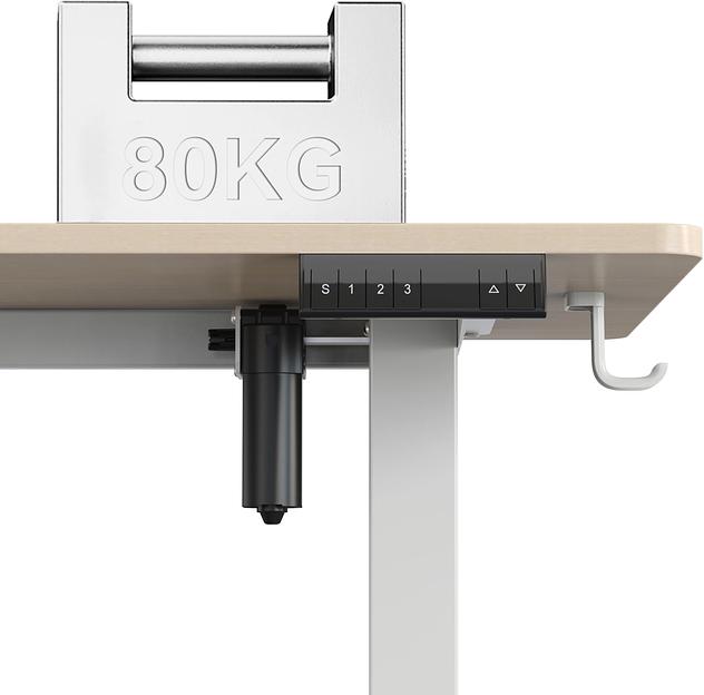 Стол для компьютера Cactus угловой подъёмный столешница МДФ белый дуб каркас белый 140x72x60см (CS-EDXL-WWD) фото 6