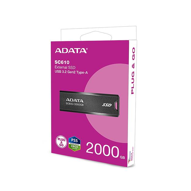 Внешний SSD диск ADATA 2TB SC610 Черный фото 3