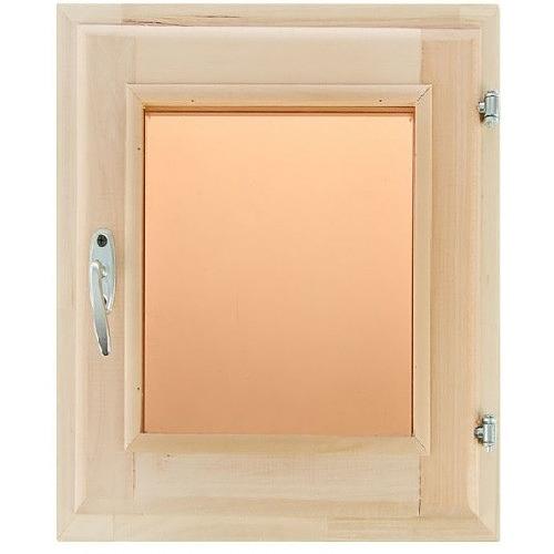 Оконный блок (форточка) липа 40х50 бронза стекло фото 1