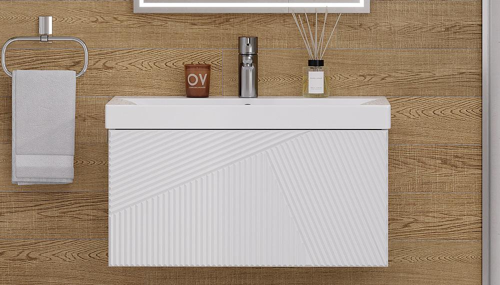 Тумба подвесная «EDGE» белая ОПТ фото 1