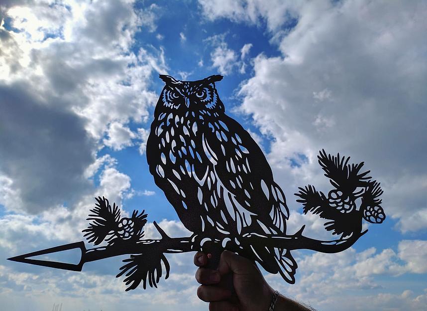 Флюгер «Сова на ветке» ОПТ фото 2