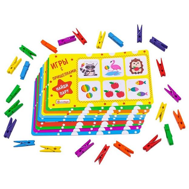 Игры с прищепками "Весёлые зверята" фото 1
