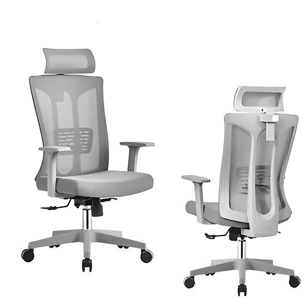 Кресло офисное современное с колёсиками (серое), под заказ фото 1