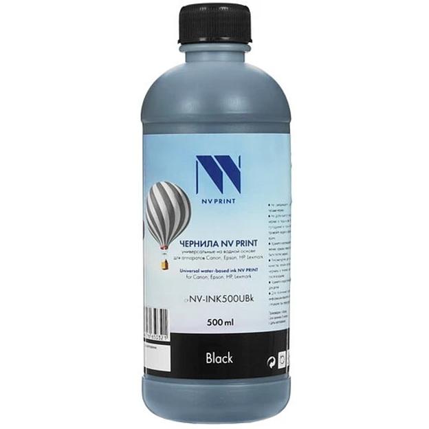 Чернила NVPRINT универсальные на водной основе NV-INK500UBk для аппаратов canon/Epson/НР/Lexmark (500 ml) Black совместимые фото 1
