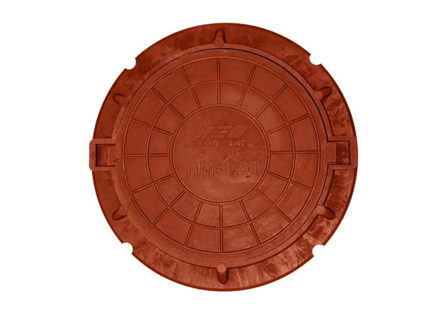 Люк канализационный ЛМ d-580 красный фото 2