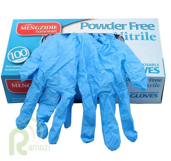 Перчатки синие нитрил 50 пар, размер S фото 1