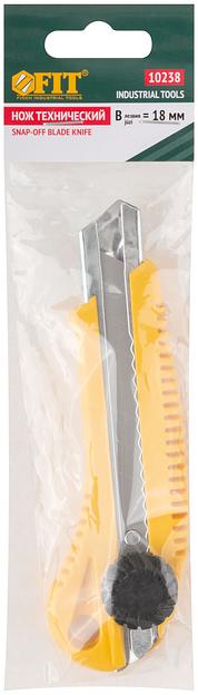 Нож технический 18 мм усиленный пластиковый, вращ прижим фото 3