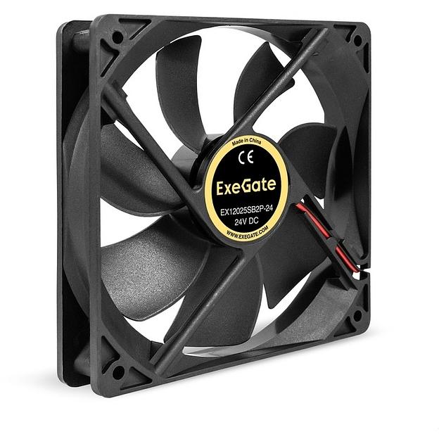 Exegate EX295211RUS Вентилятор 24В DC ExeGate EX12025B2P-24 (120x120x25 мм, 2-Ball (двойной шарикоподшипник), 2pin, 2150RPM, 35.3dBA) фото 1