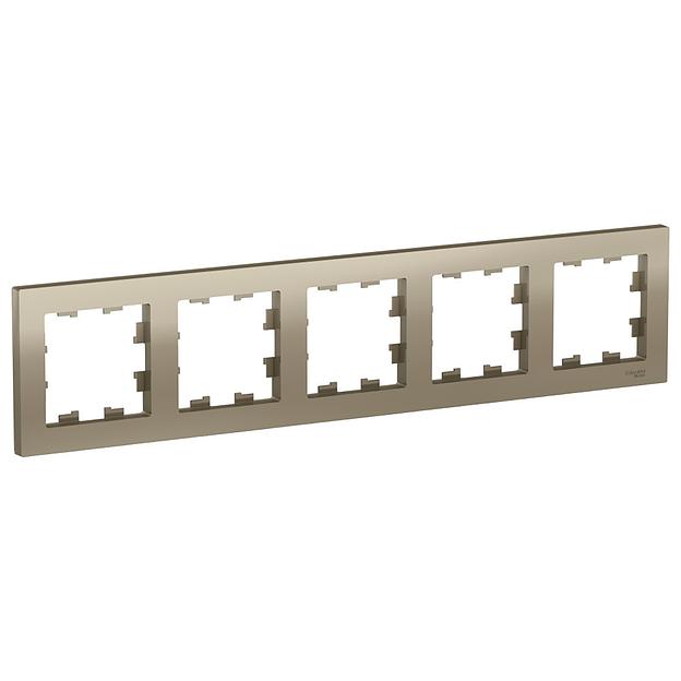 Systeme electric ATN000505 ATLASDESIGN 5-постовая РАМКА, универсальная, ШАМПАНЬ фото 1