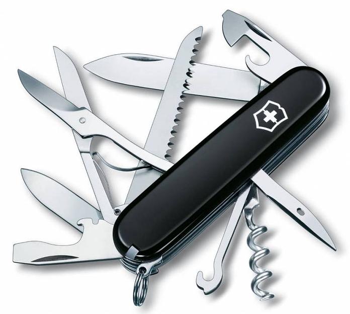 Нож перочинный Victorinox Huntsman (1.3713.3) 91мм 15функций черный карт.коробка фото 1