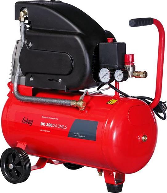 Компрессор поршневой Fubag DC 320/24 CM2.5 масляный 320л/мин 24л 1800Вт красный/черный фото 1