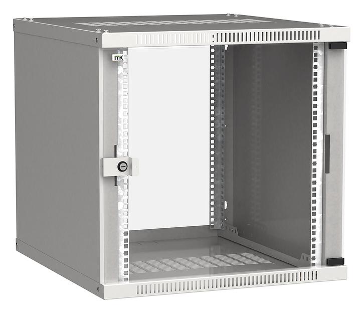 Шкаф коммутационный ITK Linea WE (LWE3-12U66-GF) 12U 600x600мм пер.дв.стекл 50кг серый 550мм 200град. 585мм IP20 фото 1