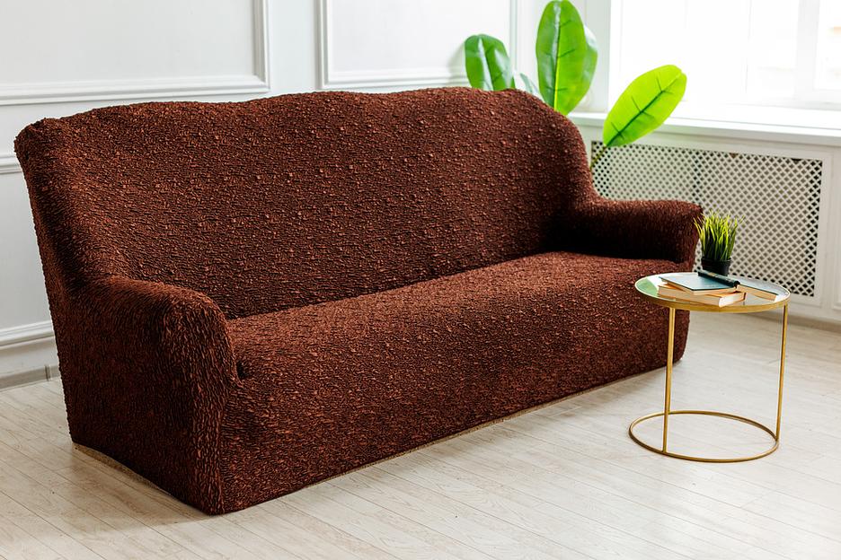 Чехол на трёхместный диван Чехлы&Пледы «Виктория» шоколадный махагон ОПТ фото 2