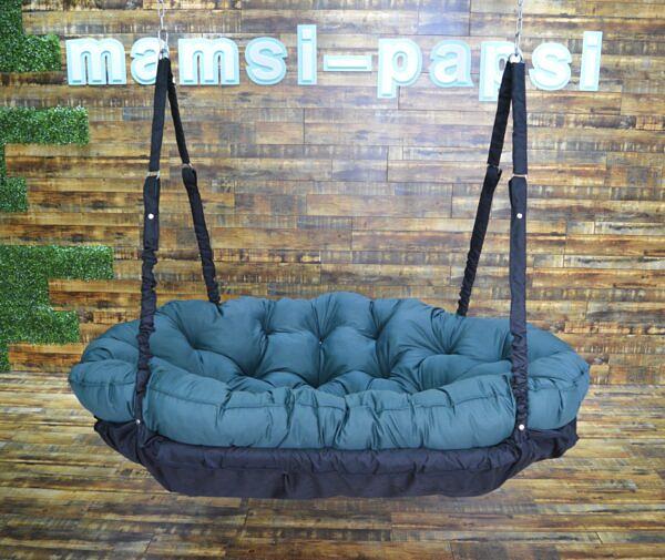 Подвесной диван «Комфорт» черный и темно-зеленый фото 2