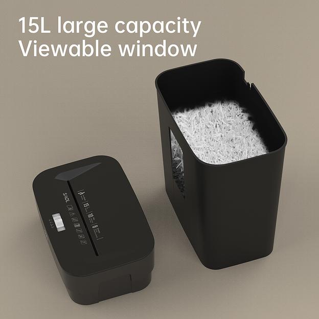 Шредер Deli ET023 черный с автоподачей (секр.P-4) фрагменты 8лист. 15лтр. фото 8