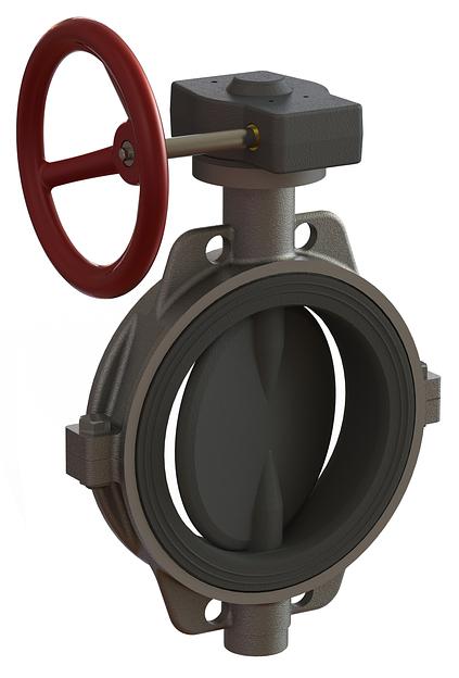 Затвор дисковый с ручным управлением редуктор DN 50 фото 1