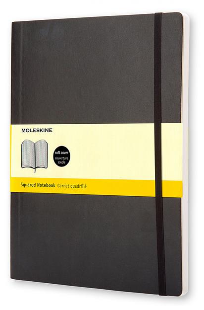 Блокнот Moleskine CLASSIC SOFT QP622 XLarge 190х250мм 192стр. клетка мягкая обложка черный фото 1
