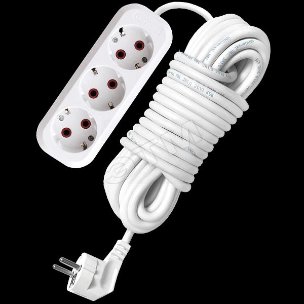 Удлинитель бытовой 3х10м с заземлением 10А У10-554 фото 1