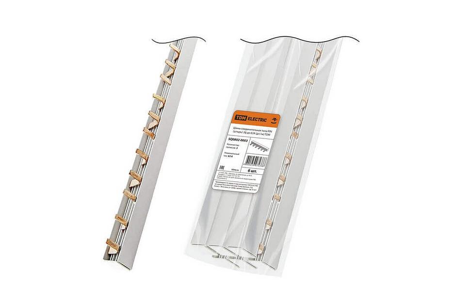 Шины соединительная типа PIN (штырь) 3ф до 63А (длина 1м) фото 1