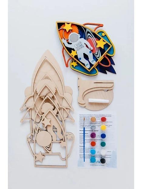 Набор для творчества раскраска-антистресс «Ракета» Art Plywood, опт фото 3