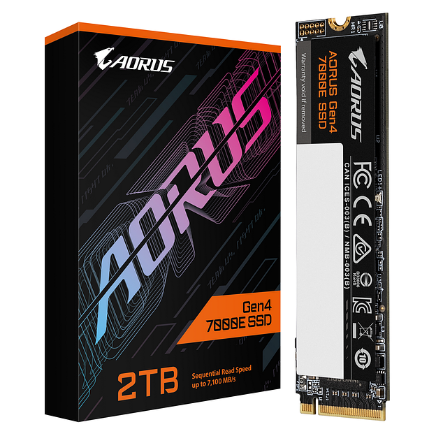 Твердотельный накопитель SSD Gigabyte M.2 2280 2TB AORUS Gen4 7000E AG470E2TB PCI-Express 4.0 x4, NVMe 1.4 7100/6100 фото 1