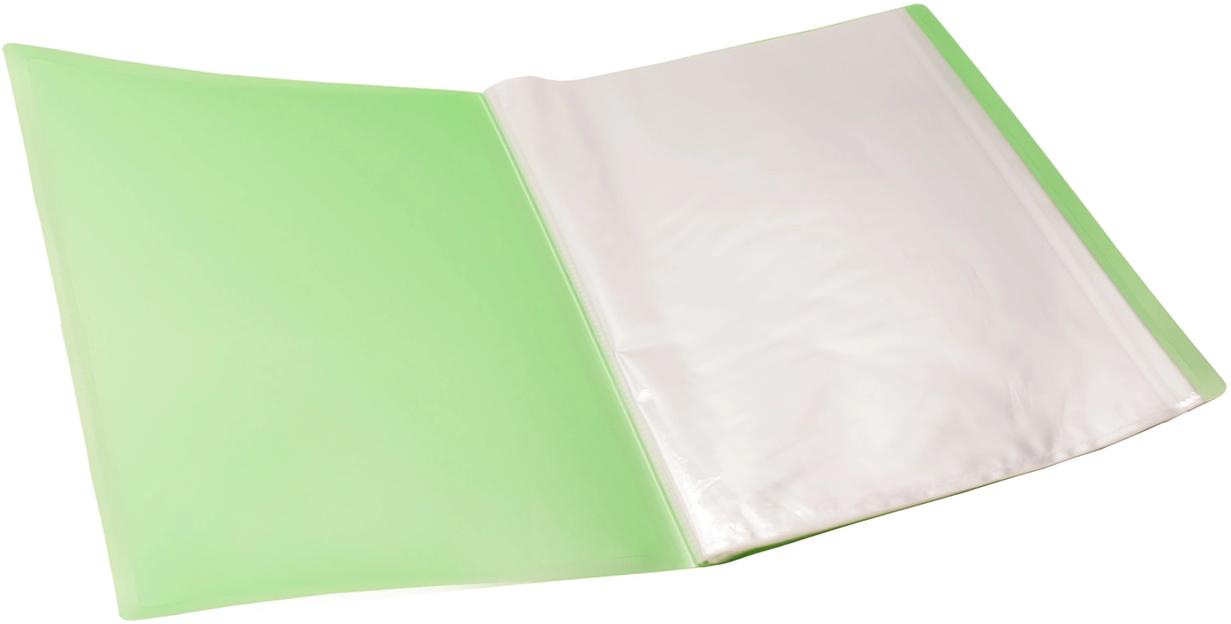 Папка-портфолио с 40 прозр.вклад. Silwerhof Create SCR-P40GRN A4 пластик 0.7мм карм.на лиц.стор. зеленый фото 3