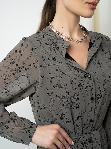 Платье из шифона серое ОПТ фото 2