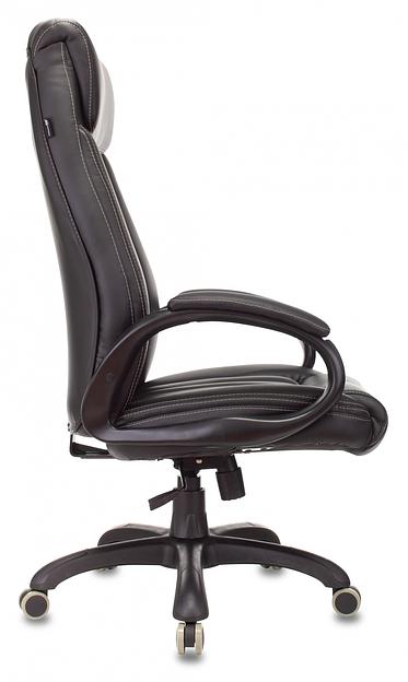 Кресло руководителя Бюрократ T-9922N черный Leather Venge Black эко.кожа крестовина пластик фото 3