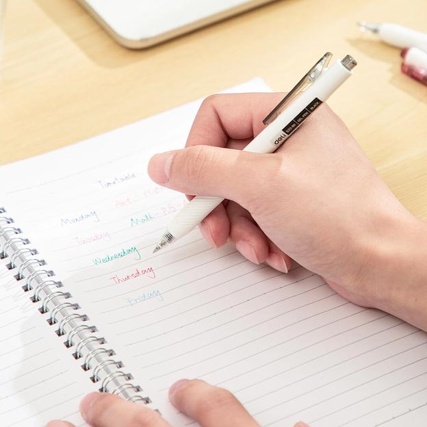 Ручка гелев. автоматическая Deli EG22-BL белый/синий d=0.5мм син. черн. кор. фото 2