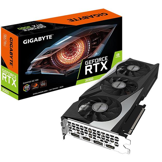 Видеокарта Gigabyte PCI-E 4.0 GV-N3060GAMING OC-12GD V2.0 LHR NVIDIA GeForce RTX 3060 12288Mb 192 GDDR6 1837/15000/HDMIx2/DPx2/HDCP Ret фото 1