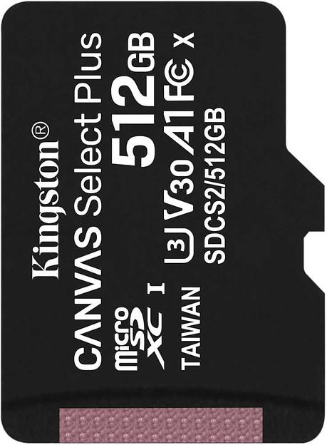 Флеш карта microSDXC 512Gb Kingston SDCS2/512GBSP Canvas Select Plus w/o adapter фото 1