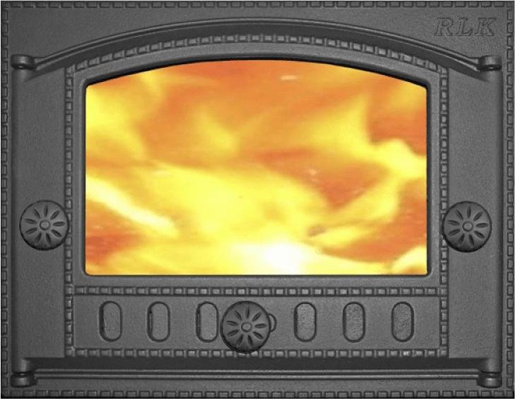 Дверка каминная крашеная со стеклом ДК-2С опт фото 1