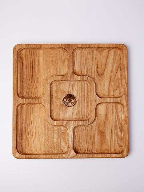 Менажница деревянная Woodlin «Делия» 28х28 см ОПТ фото 7