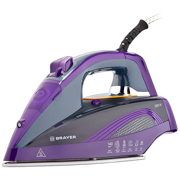 BRAYER BR4001 Утюг, 2600 Вт,140 г, фиолетовый фото 1