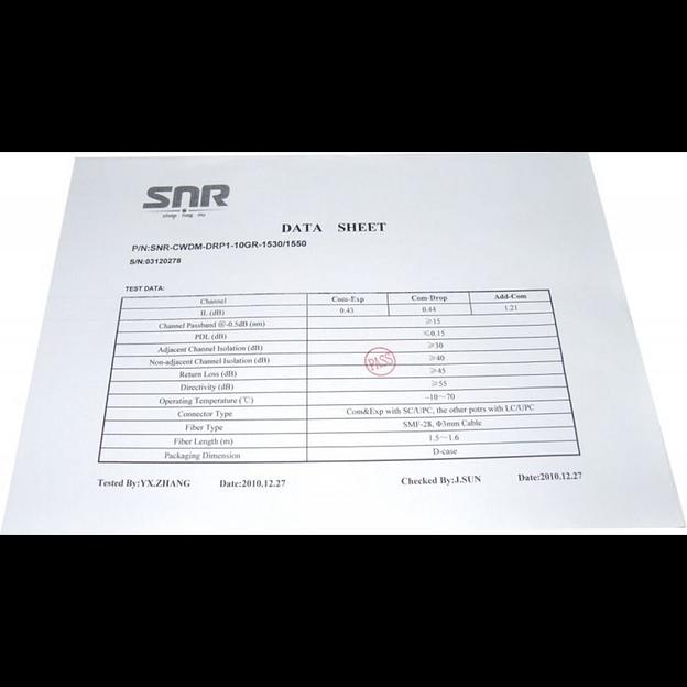 Модуль Add/Drop SNR-CWDM-10GR-OADM1-1530/1550 фото 3