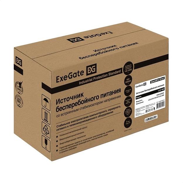 Exegate EX292788RUS ИБП ExeGate SpecialPro Smart LLB-1000.LCD.AVR.1SH.2C13.RJ.USB <1000VA/550W, LCD, AVR, 1*Schuko+2*C13, RJ45/11,USB, металлический корпус, Black> фото 4