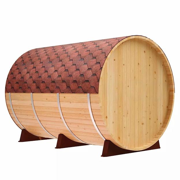 Круглая баня-бочка «Premium» из кедра с электрической печью фото 7