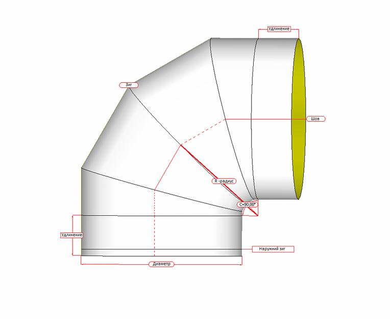 Отвод 90 D80-1000 AL 0,5 опт фото 2