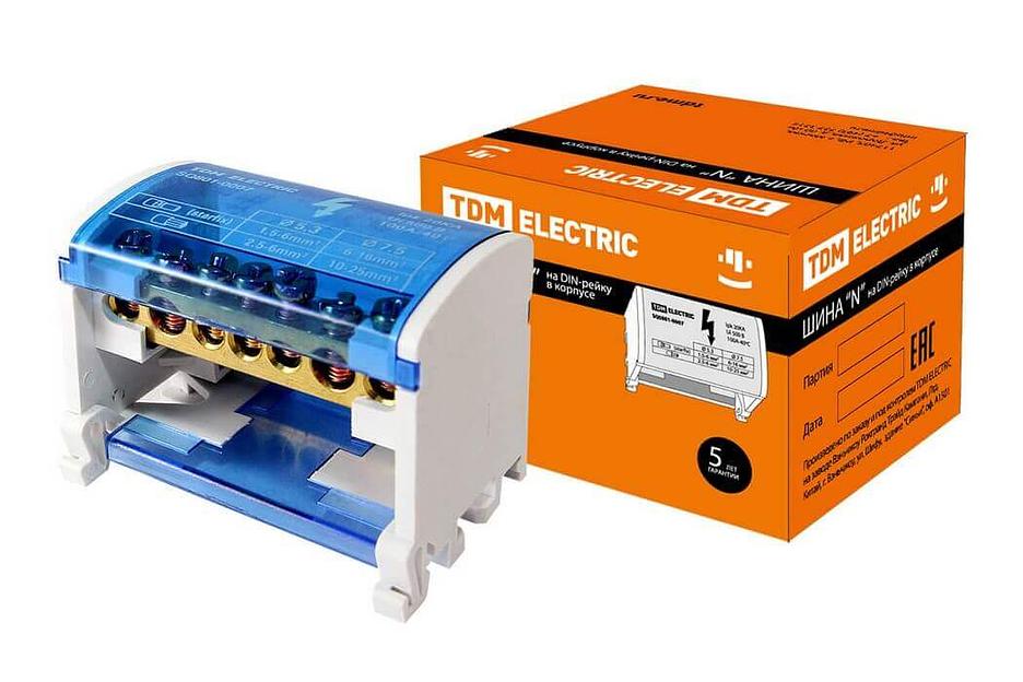Шина N нулевая на DIN-рейку в корпусе 2х7групп фото 1